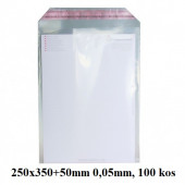 VREČKE SAMOLEPILNO ZAPIRANJE 250x350+50mm 0,05mm LDPE 100/1