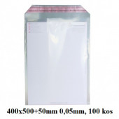 VREČKE SAMOLEPILNO ZAPIRANJE 400x500+50mm 0,05mm LDPE 100/1