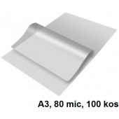 ŽEPKI ZA PLASTIFICIRANJE KLIPKO A3 80mic 100/1