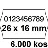 ETIKETE ZA NUMERATOR DVOREDNE 26x16 PERMANENTNE OVALNE BELE 6000/1