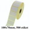 ETIKETE TERMO NORMAL V ROLI 100x70mm 40mm/127mm 500/1