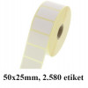 ETIKETE TERMO NORMAL V ROLI 50x25mm 25mm/125mm 2580/1