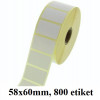 ETIKETE TERMO NORMAL V ROLI 58x60mm 40mm/104mm 800/1