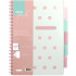 BLOK ŠPIRALNI Z REGISTROM A4 ČRTNI PP PLATNICE STREET PAD PASTEL PINK