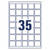 ETIKETE 35x35mm AVERY ZWECKFORM 6251-10 