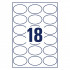 ETIKETE ODLEPLJIVE OVALNE 63,5x42,3mm AVERY ZWECKFORM L6024REV-25