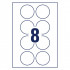 ETIKETE OKROGLE 65mm AVERY ZWECKFORM 6227-10