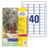 ETIKETE POLIESTER 45,7x25,4 AVERY ZWECKFORM L7781-25 SIJAJ PROZORNA