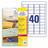 ETIKETE POLIESTER 45,7x25,4 AWERY ZWECKFORM L4770-25 MAT PROZORNA