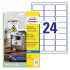 ETIKETE POLIESTER 63,5x33,9 AVERY ZWECKFORM J4773-10 MAT BELE