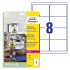 ETIKETE POLIESTER 99,1x67,7mm AVERY ZWECKFORM L4715-20 MAT BELA