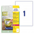 ETIKETE POLIESTER ODLEPLJIVE 210x297 AVERY ZWECKFORM L4775REV-20 MAT BELA