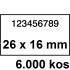 ETIKETE ZA NUMERATOR DVOREDNE 26x16 PERMANENTNE BELE 6000/1