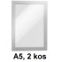 OKVIR SAMOLEPILNI ZA LETAKE DURAFRAME 4871 A5 SREBRN 2/1