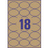 ETIKETE ZWECKFORM OVALNE RJAVE 63,5x42,3mm L7103-25 25/1
